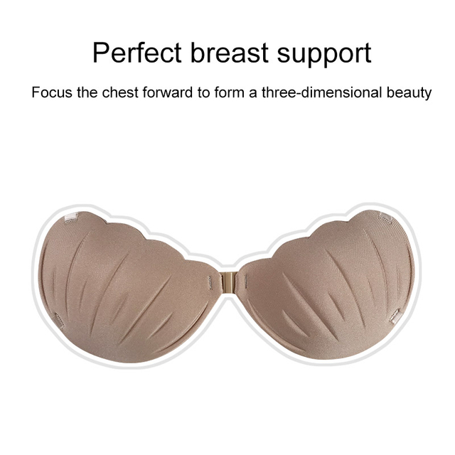 Shell Shape Strapless Self Adhesive New Breathable Invisible Bra Reusable Lingerie Sponge Lingerie Accessories