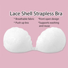 New Shell Lace Satin Self Front Open Adhesive Bras Fashionable Pushup Wireless Invisible Backless Women Ladies Brar