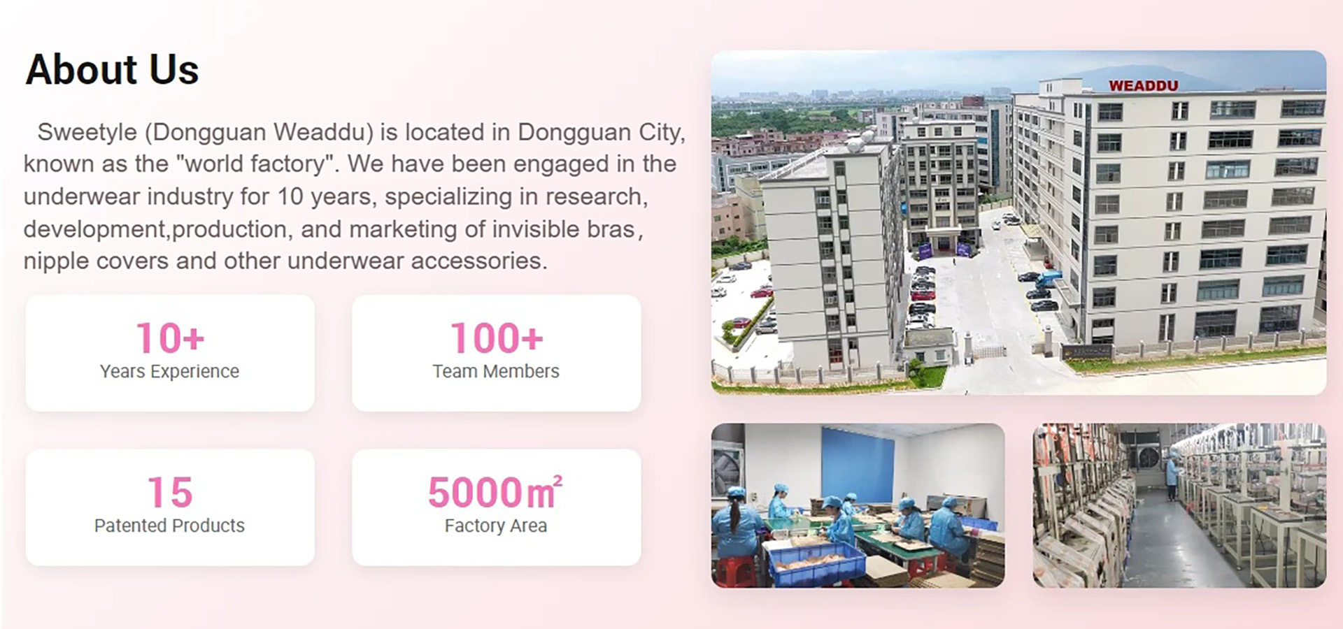 Sweetyle headquarters and manufacturing facility in Dongguan, China