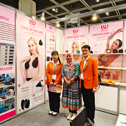 Sweetyle impressive booth at the 136th Canton Fair showcasing premium nipple pasties and adhesive bras for global buyers