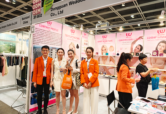 Close-up of trending nipple pasties and boob tape at the Fashion World Tokyo exhibition