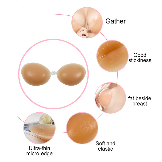 Supplier Strapless Silicone Adhesive Push up Bra Sexy Ladies Without Bra