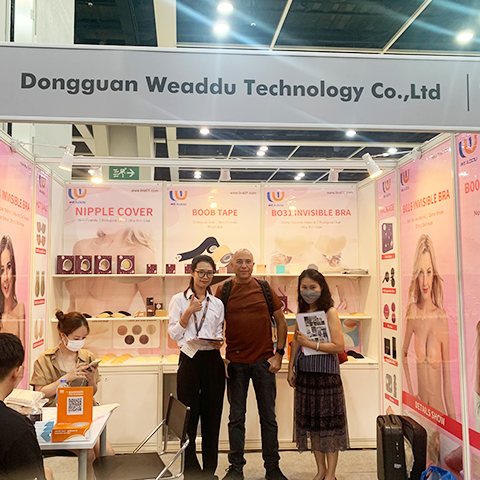 Sweetyle factory team exhibiting latest silicone bra designs at the Global Sources Fashion Show in Hong Kong