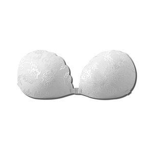 New Shell Lace Satin Self Front Open Adhesive Bras Fashionable Pushup Wireless Invisible Backless Women Ladies Brar