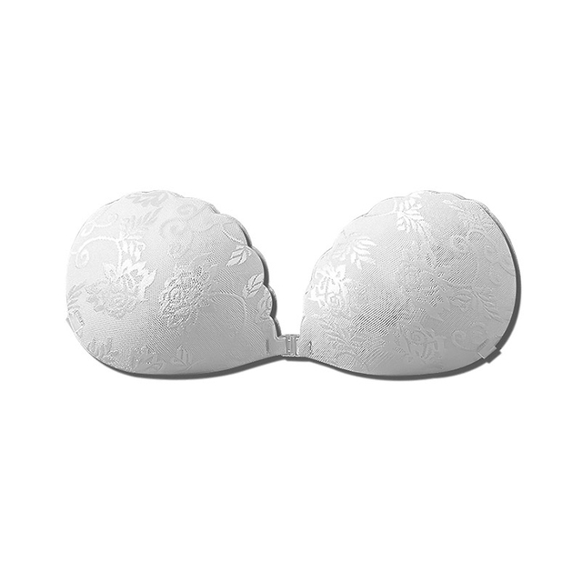 New Shell Lace Satin Self Front Open Adhesive Bras Fashionable Pushup Wireless Invisible Backless Women Ladies Brar