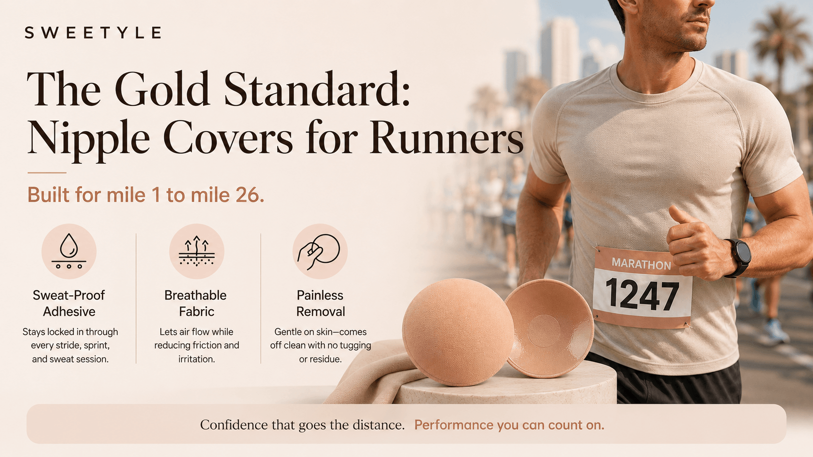 Sweat-proof breathable nipple covers for marathon runners.png